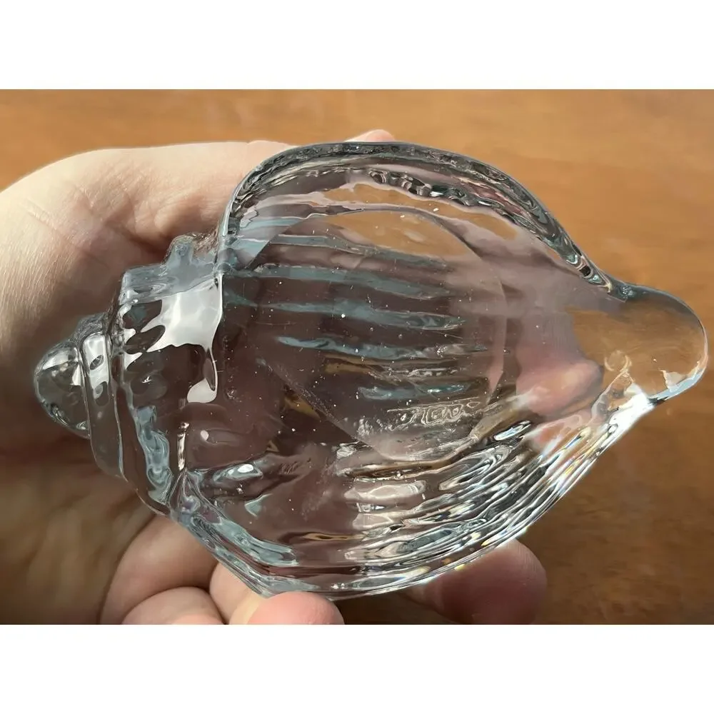 VTG Hand Blown Art Glass Conch Shell Paperweight Seashell